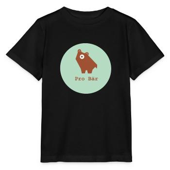 Pro Bär, Pro Braunbär, Pro Natura - Stanley/Stella Kinder T-Shirt MINI CREATOR  - Schwarz - Vorne - Mikhail (115cm)