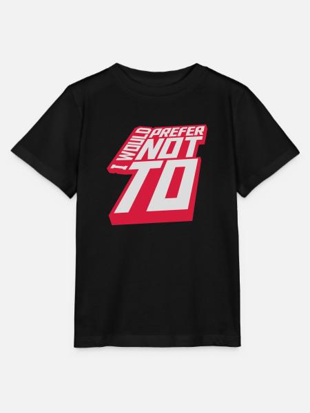 I prefer not to - Stanley/Stella Kinder T-Shirt MINI CREATOR  - Schwarz
