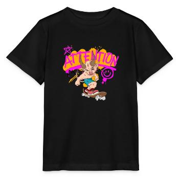 Skate animalier - T-shirt bio MINI CREATOR Stanley/Stella Enfant - noir - Devant - Mikhail (115cm)