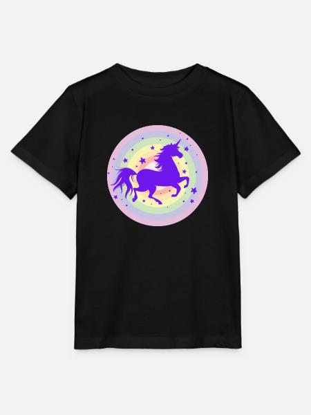 Laufende Einhorn Silhouette - Stanley/Stella Kinder T-Shirt MINI CREATOR  - Schwarz