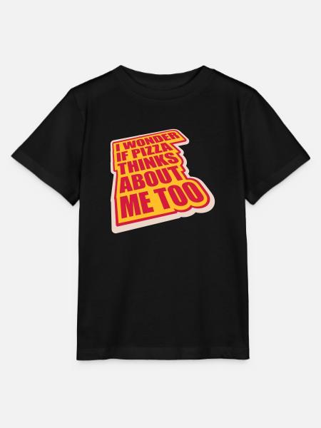 pizza thinks about me - Stanley/Stella Kinder T-Shirt MINI CREATOR  - Schwarz
