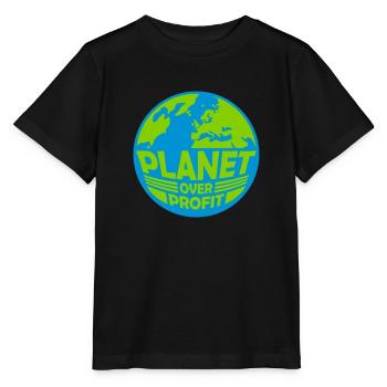 planet over profit quote - Stanley/Stella MINI CREATOR Kids’ T-Shirt - black - Front - Mikhail (115cm)