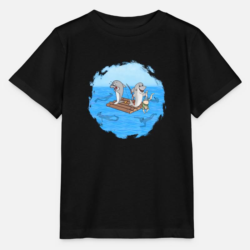 Requins sur radeau - T-shirt bio MINI CREATOR Stanley/Stella Enfant - noir