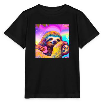 Sloth mum - Stanley/Stella MINI CREATOR Kids’ T-Shirt - black - Front - Mikhail (115cm)