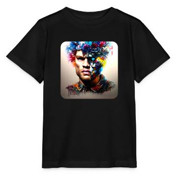 His deep rolling - Stanley/Stella Kinder T-Shirt MINI CREATOR  - Schwarz - Vorne - Mikhail (115cm)