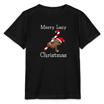 Joyeux Noël paresseux - T-shirt bio MINI CREATOR Stanley/Stella Enfant - noir - Devant - Mikhail (115cm)