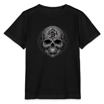 Fusion de la mort et Bitcoin - T-shirt bio MINI CREATOR Stanley/Stella Enfant - noir - Devant - Mikhail (115cm)