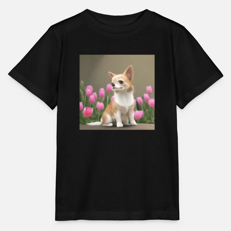 chihuahua tulip - Stanley/Stella Kinder T-Shirt MINI CREATOR - Schwarz
