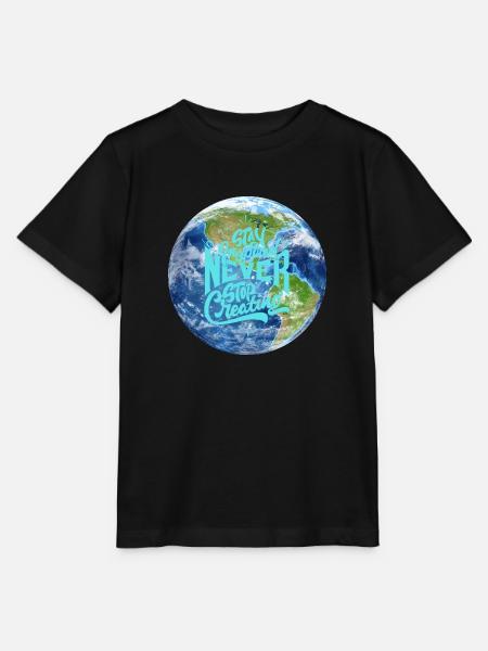 Planet Erde - Stanley/Stella Kinder T-Shirt MINI CREATOR  - Schwarz