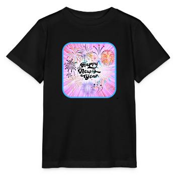 Bonne année, thème coloré. - T-shirt bio MINI CREATOR Stanley/Stella Enfant - noir - Devant - Mikhail (115cm)
