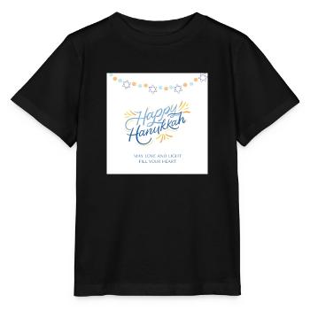 Happy Hanukkah - Stanley/Stella Kinder T-Shirt MINI CREATOR  - Schwarz - Vorne - Mikhail (115cm)