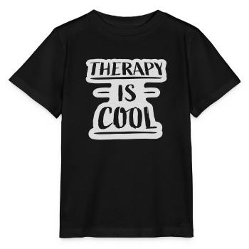 therapy is cool Quote - Stanley/Stella MINI CREATOR Kids’ T-Shirt - black - Front - Mikhail (115cm)