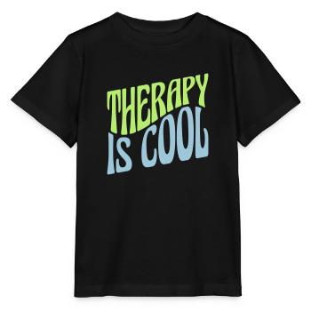 therapy is cool Quote - Stanley/Stella MINI CREATOR Kids’ T-Shirt - black - Front - Mikhail (115cm)