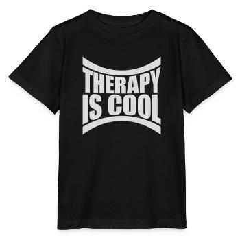 therapy is cool Quote - Stanley/Stella MINI CREATOR Kids’ T-Shirt - black - Front - Mikhail (115cm)