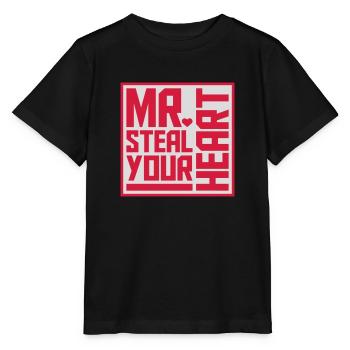 Mr steal your heart - Stanley/Stella MINI CREATOR Kids’ T-Shirt - black - Front - Mikhail (115cm)