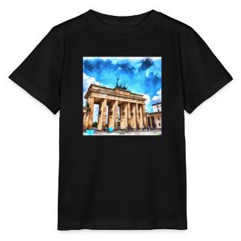 Das Brandenburger Tor in Berlin - Stanley/Stella Kinder T-Shirt MINI CREATOR  - Schwarz - Vorne - Mikhail (115cm)
