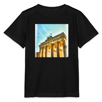 the Brandenburger tor as an acrylpainting - Stanley/Stella Kinder T-Shirt MINI CREATOR  - Schwarz - Vorne - Mikhail (115cm)