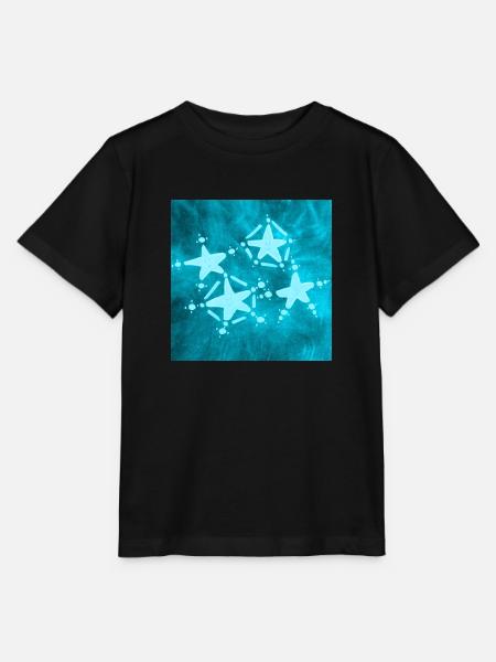 4 BLAUE STERNE - Stanley/Stella Kinder T-Shirt MINI CREATOR  - Schwarz