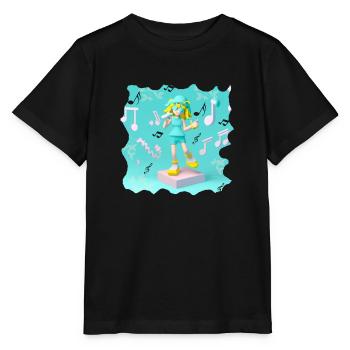 LUSTIGE MUSIK ILLUSTRATION MÄDCHEN 5 - Stanley/Stella Kinder T-Shirt MINI CREATOR  - Schwarz - Vorne - Mikhail (115cm)