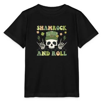 Shamrock and Roll - Stanley/Stella Kinder T-Shirt MINI CREATOR  - Schwarz - Vorne - Mikhail (115cm)