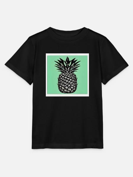 Ananas mit grünem Hintergrund - Stanley/Stella Kinder T-Shirt MINI CREATOR - Schwarz