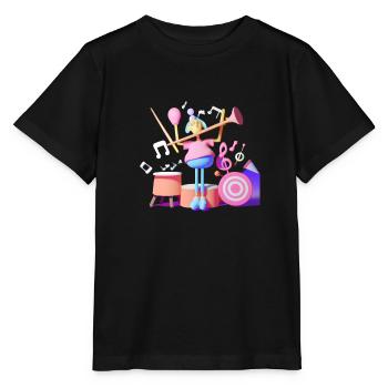 MUSIQUE AMUSANTE 020 - T-shirt bio MINI CREATOR Stanley/Stella Enfant - noir - Devant - Mikhail (115cm)