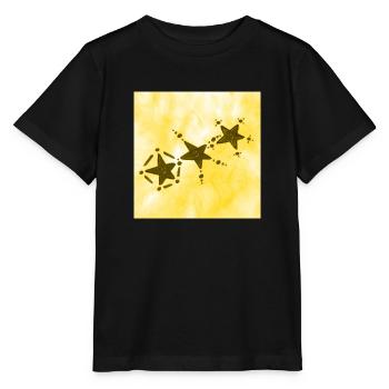 3 ÉTOILES JAUNE SOURIANT - T-shirt bio MINI CREATOR Stanley/Stella Enfant - noir - Devant - Mikhail (115cm)