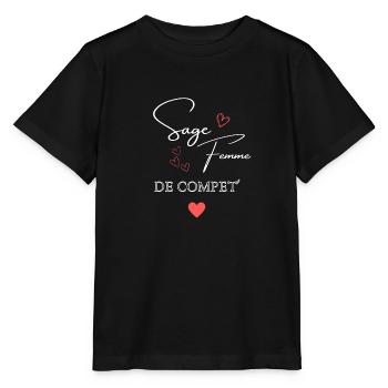 sage femme de competition - T-shirt bio MINI CREATOR Stanley/Stella Enfant - noir - Devant - Mikhail (115cm)