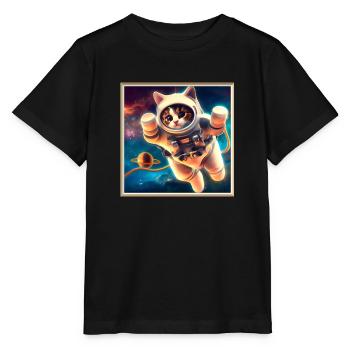 Space Kitty - Stanley/Stella MINI CREATOR Kids’ T-Shirt - black - Front - Mikhail (115cm)