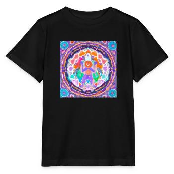 Yeti Mandala Manie - Stanley/Stella Kinder T-Shirt MINI CREATOR  - Schwarz - Vorne - Mikhail (115cm)