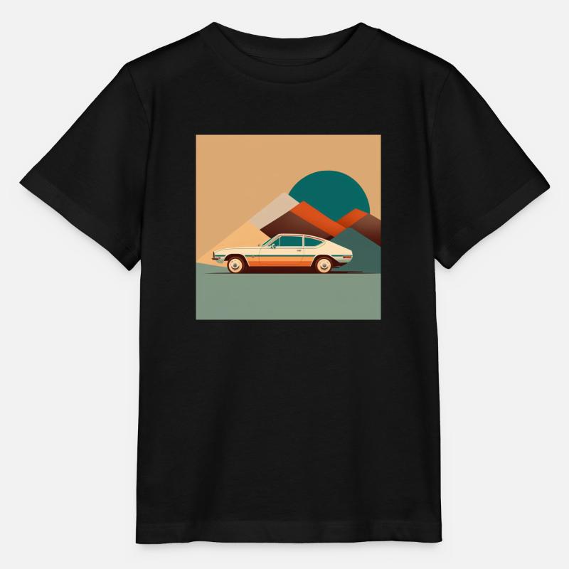 Illustration Auto 70er Jahre Farbkunst - Stanley/Stella Kinder T-Shirt MINI CREATOR  - Schwarz