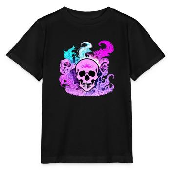 Feuerschädel Rauch pink Skelett Flammen 6 - Stanley/Stella Kinder T-Shirt MINI CREATOR  - Schwarz - Vorne - Mikhail (115cm)