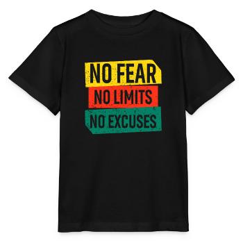Pas de peur Pas de limites Pas d’excuses - T-shirt bio MINI CREATOR Stanley/Stella Enfant - noir - Devant - Mikhail (115cm)
