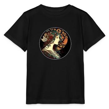 Mystischer Frauen-Jugendstil-Weg - Stanley/Stella Kinder T-Shirt MINI CREATOR  - Schwarz - Vorne - Mikhail (115cm)