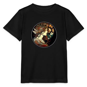 Mystischer Frauen-Jugendstil-Weg - Stanley/Stella Kinder T-Shirt MINI CREATOR  - Schwarz - Vorne - Mikhail (115cm)
