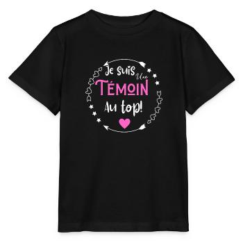 Je suis une témoin au top - T-shirt bio MINI CREATOR Stanley/Stella Enfant - noir - Devant - Mikhail (115cm)