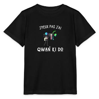 je peux pas j'ai qwan ki do - T-shirt bio MINI CREATOR Stanley/Stella Enfant - noir - Devant - Mikhail (115cm)