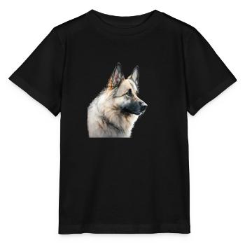 Watercolour Dog / Hund Deutscher Schäferhund - Stanley/Stella Kinder T-Shirt MINI CREATOR  - Schwarz - Vorne - Mikhail (115cm)