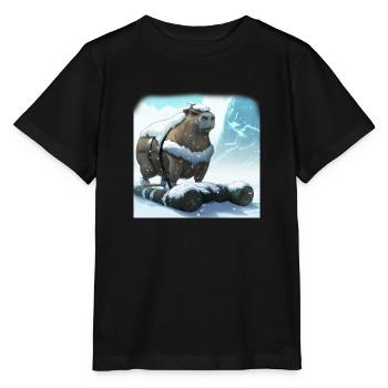 Starkes Capybara - Stanley/Stella Kinder T-Shirt MINI CREATOR  - Schwarz - Vorne - Mikhail (115cm)