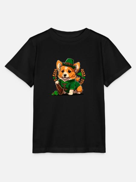 Leprechaun Corgi - Stanley/Stella Kinder T-Shirt MINI CREATOR  - Schwarz