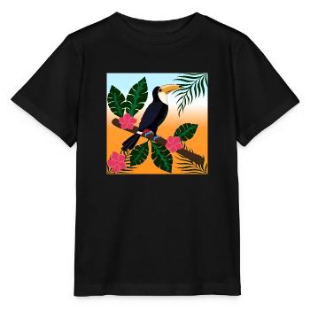 tropical paradise - Stanley/Stella MINI CREATOR Kids’ T-Shirt - black - Front - Mikhail (115cm)