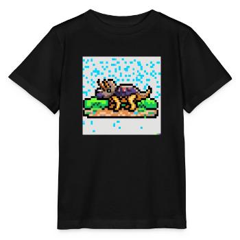 Triceratops pixel art - T-shirt bio MINI CREATOR Stanley/Stella Enfant - noir - Devant - Mikhail (115cm)