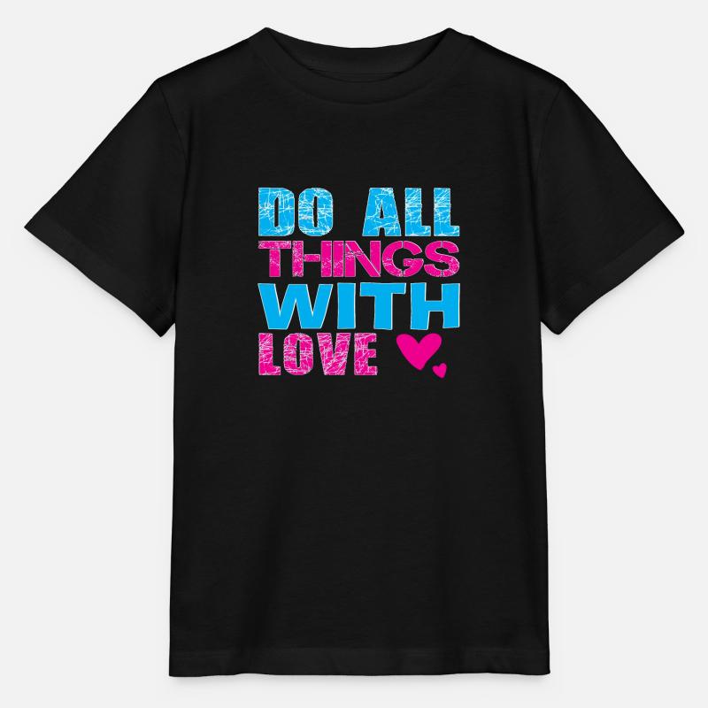 Faites toutes choses avec amour - T-shirt bio MINI CREATOR Stanley/Stella Enfant - noir