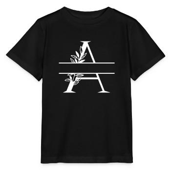 Personalisierter Blumenbrief - Stanley/Stella Kinder T-Shirt MINI CREATOR  - Schwarz - Vorne - Mikhail (115cm)