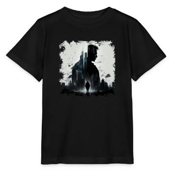 Geheimnisvoller Charakter als Wächter der Stadt - Stanley/Stella Kinder T-Shirt MINI CREATOR  - Schwarz - Vorne - Mikhail (115cm)