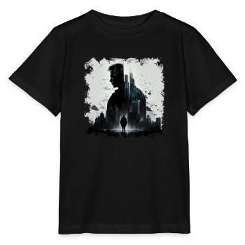 Einsamer Rächer und Wächter in der Dystopie - Stanley/Stella Kinder T-Shirt MINI CREATOR  - Schwarz - Vorne - Mikhail (115cm)