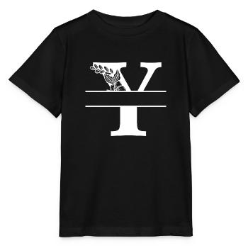 Personalisierter Blumenbrief - Stanley/Stella Kinder T-Shirt MINI CREATOR  - Schwarz - Vorne - Mikhail (115cm)