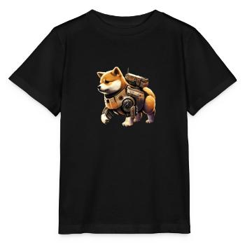 Shiba Inu style mecha too cute, illustration ja - Stanley/Stella MINI CREATOR Kids’ T-Shirt - black - Front - Mikhail (115cm)