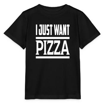 Je veux juste une pizza - T-shirt bio MINI CREATOR Stanley/Stella Enfant - noir - Devant - Mikhail (115cm)