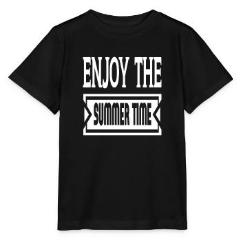 Profitez de l’heure d’été - T-shirt bio MINI CREATOR Stanley/Stella Enfant - noir - Devant - Mikhail (115cm)